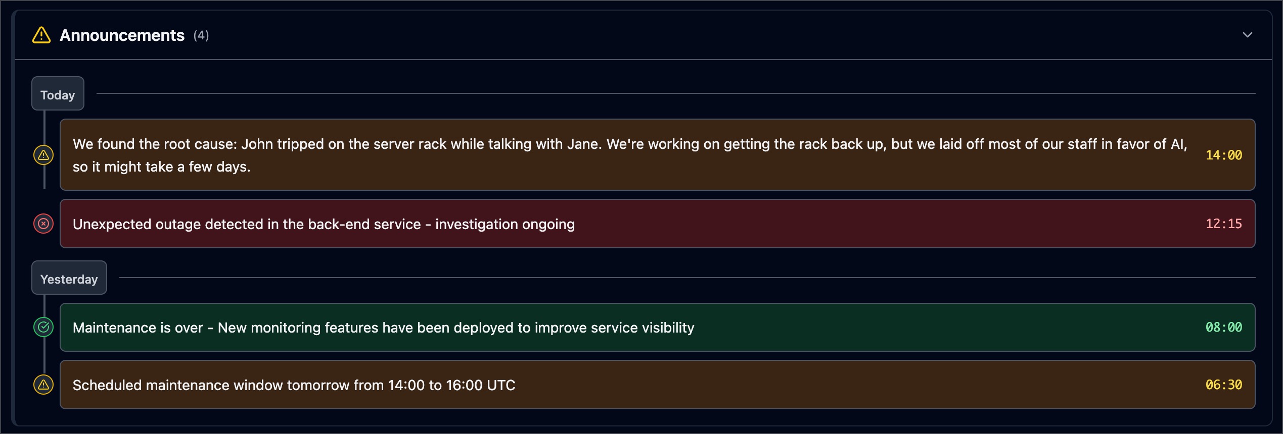 Announcements | Gatus